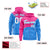 Custom Pink Powder Blue Color Block Varsity Full-Zip Letterman Wave Hoodie Jacket