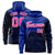 Custom Royal Blue Navy Color Block Varsity Full-Zip Letterman Wave Hoodie Jacket