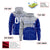 Custom Gray Royal Blue Color Block Varsity Full-Zip Letterman Wave Hoodie Jacket