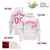 Custom White Pink Varsity Full-Zip Letterman Leopard Print Hoodie Jacket