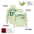 Custom White Neon Green Varsity Full-Zip Letterman Leopard Print Hoodie Jacket