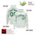 Custom White Kelly Green Varsity Full-Zip Letterman Leopard Print Hoodie Jacket