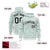 Custom White Green Varsity Full-Zip Letterman Leopard Print Hoodie Jacket