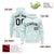 Custom White Aqua Varsity Full-Zip Letterman Leopard Print Hoodie Jacket