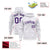 Custom White Purple Varsity Full-Zip Letterman Leopard Print Hoodie Jacket