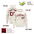 Custom White Khaki Varsity Full-Zip Letterman Leopard Print Hoodie Jacket