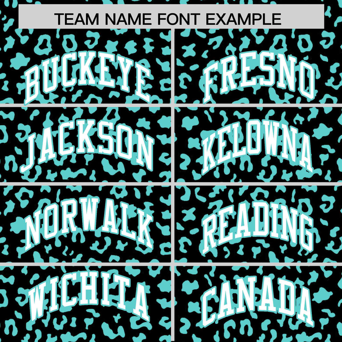 Custom Black Aqua Varsity Full-Zip Letterman Leopard Print Hoodie Jacket