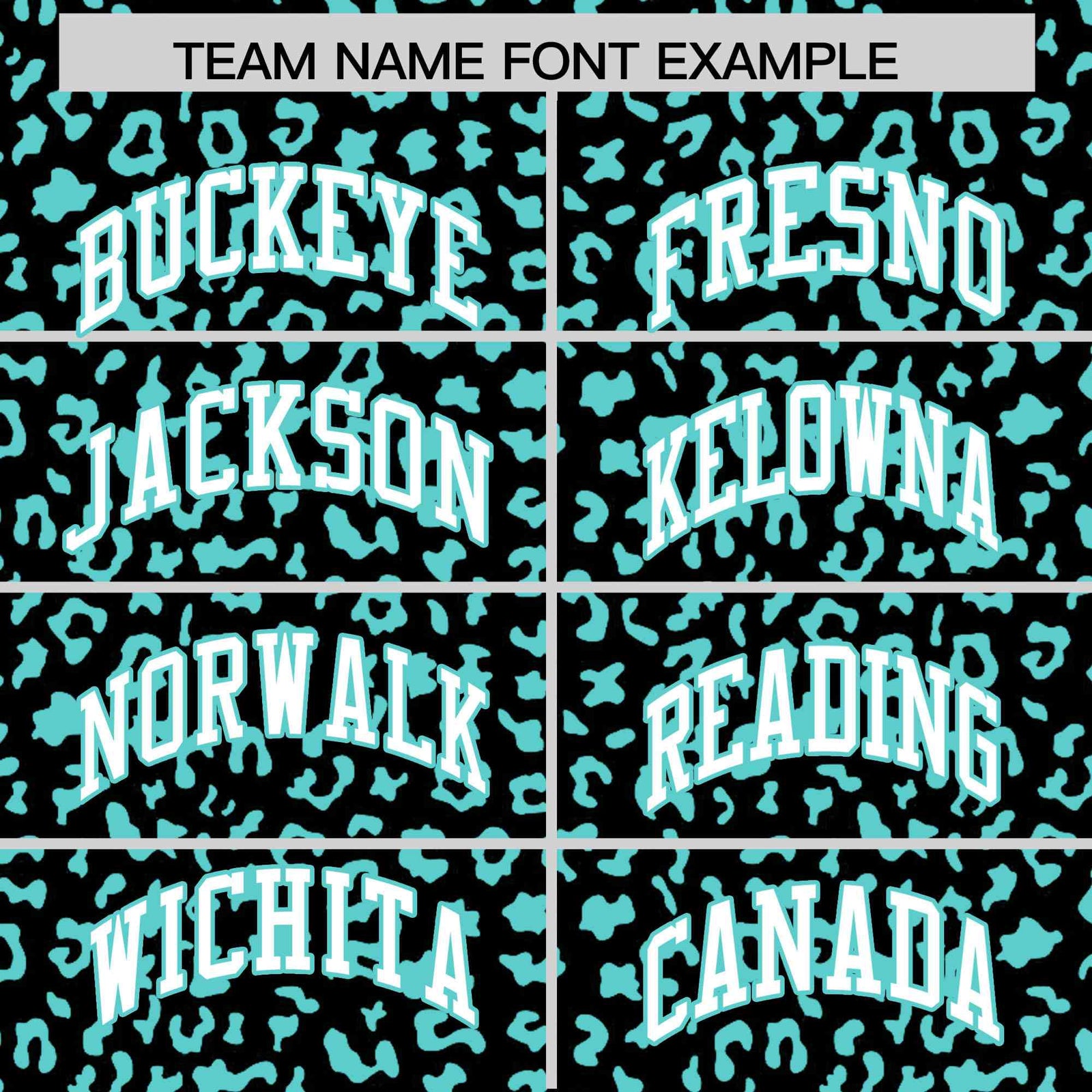 Custom Black Aqua Varsity Full-Zip Letterman Leopard Print Hoodie Jacket