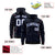 Custom Black Royal Blue Varsity Full-Zip Letterman Leopard Print Hoodie Jacket