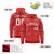 Custom Red White Varsity Full-Zip Letterman Leopard Print Hoodie Jacket