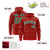 Custom Red Kelly Green Varsity Full-Zip Letterman Leopard Print Hoodie Jacket