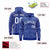 Custom Royal Blue White Varsity Full-Zip Letterman Leopard Print Hoodie Jacket