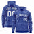 Custom Royal Blue White Varsity Full-Zip Letterman Leopard Print Hoodie Jacket