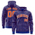 Custom Royal Blue Orange Varsity Full-Zip Letterman Leopard Print Hoodie Jacket