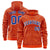 Custom Orange Royal Blue Varsity Full-Zip Letterman Leopard Print Hoodie Jacket