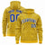 Custom Gold Royal Blue Varsity Full-Zip Letterman Leopard Print Hoodie Jacket