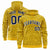 Custom Gold Navy Varsity Full-Zip Letterman Leopard Print Hoodie Jacket