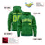 Custom Kelly Green Neon Green Varsity Full-Zip Letterman Leopard Print Hoodie Jacket