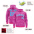 Custom Pink Powder Blue Varsity Full-Zip Letterman Leopard Print Hoodie Jacket