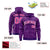 Custom Purple Pink Varsity Full-Zip Letterman Leopard Print Hoodie Jacket