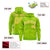 Custom Neon Green Gold Varsity Full-Zip Letterman Leopard Print Hoodie Jacket