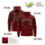 Custom Crimson Black Varsity Full-Zip Letterman Leopard Print Hoodie Jacket