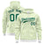 Custom White Neon Green Varsity Full-Zip Letterman Leopard Print Hoodie Jacket