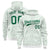 Custom White Kelly Green Varsity Full-Zip Letterman Leopard Print Hoodie Jacket