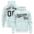 Custom White Aqua Varsity Full-Zip Letterman Leopard Print Hoodie Jacket