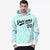 Custom White Aqua Varsity Full-Zip Letterman Leopard Print Hoodie Jacket