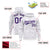 Custom White Purple Varsity Full-Zip Letterman Leopard Print Hoodie Jacket