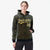 Custom Black Old Gold Varsity Full-Zip Letterman Leopard Print Hoodie Jacket