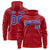 Custom Red Royal Blue Varsity Full-Zip Letterman Leopard Print Hoodie Jacket