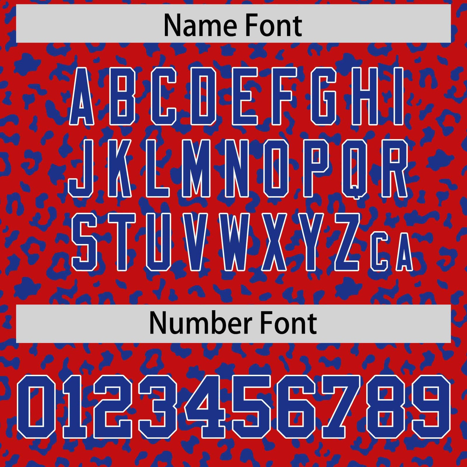 Custom Red Royal Blue Varsity Full-Zip Letterman Leopard Print Hoodie Jacket