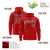 Custom Red Crimson Varsity Full-Zip Letterman Leopard Print Hoodie Jacket