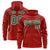 Custom Red Kelly Green Varsity Full-Zip Letterman Leopard Print Hoodie Jacket