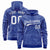 Custom Royal Blue White Varsity Full-Zip Letterman Leopard Print Hoodie Jacket