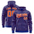 Custom Royal Blue Orange Varsity Full-Zip Letterman Leopard Print Hoodie Jacket