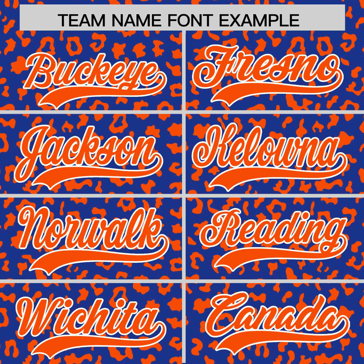 Custom Royal Blue Orange Varsity Full-Zip Letterman Leopard Print Hoodie Jacket