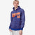 Custom Royal Blue Orange Varsity Full-Zip Letterman Leopard Print Hoodie Jacket