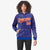 Custom Royal Blue Orange Varsity Full-Zip Letterman Leopard Print Hoodie Jacket