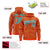 Custom Orange Aqua Varsity Full-Zip Letterman Leopard Print Hoodie Jacket