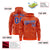 Custom Orange Royal Blue Varsity Full-Zip Letterman Leopard Print Hoodie Jacket