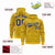 Custom Gold Navy Varsity Full-Zip Letterman Leopard Print Hoodie Jacket