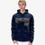 Custom Navy Black Varsity Full-Zip Letterman Leopard Print Hoodie Jacket