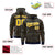 Custom Navy Gold Varsity Full-Zip Letterman Leopard Print Hoodie Jacket