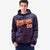 Custom Navy Orange Varsity Full-Zip Letterman Leopard Print Hoodie Jacket