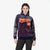 Custom Navy Orange Varsity Full-Zip Letterman Leopard Print Hoodie Jacket