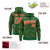 Custom Kelly Green Orange Varsity Full-Zip Letterman Leopard Print Hoodie Jacket