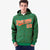 Custom Kelly Green Orange Varsity Full-Zip Letterman Leopard Print Hoodie Jacket